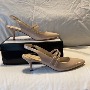 NINE WEST SLING BACK NUDE HEELS